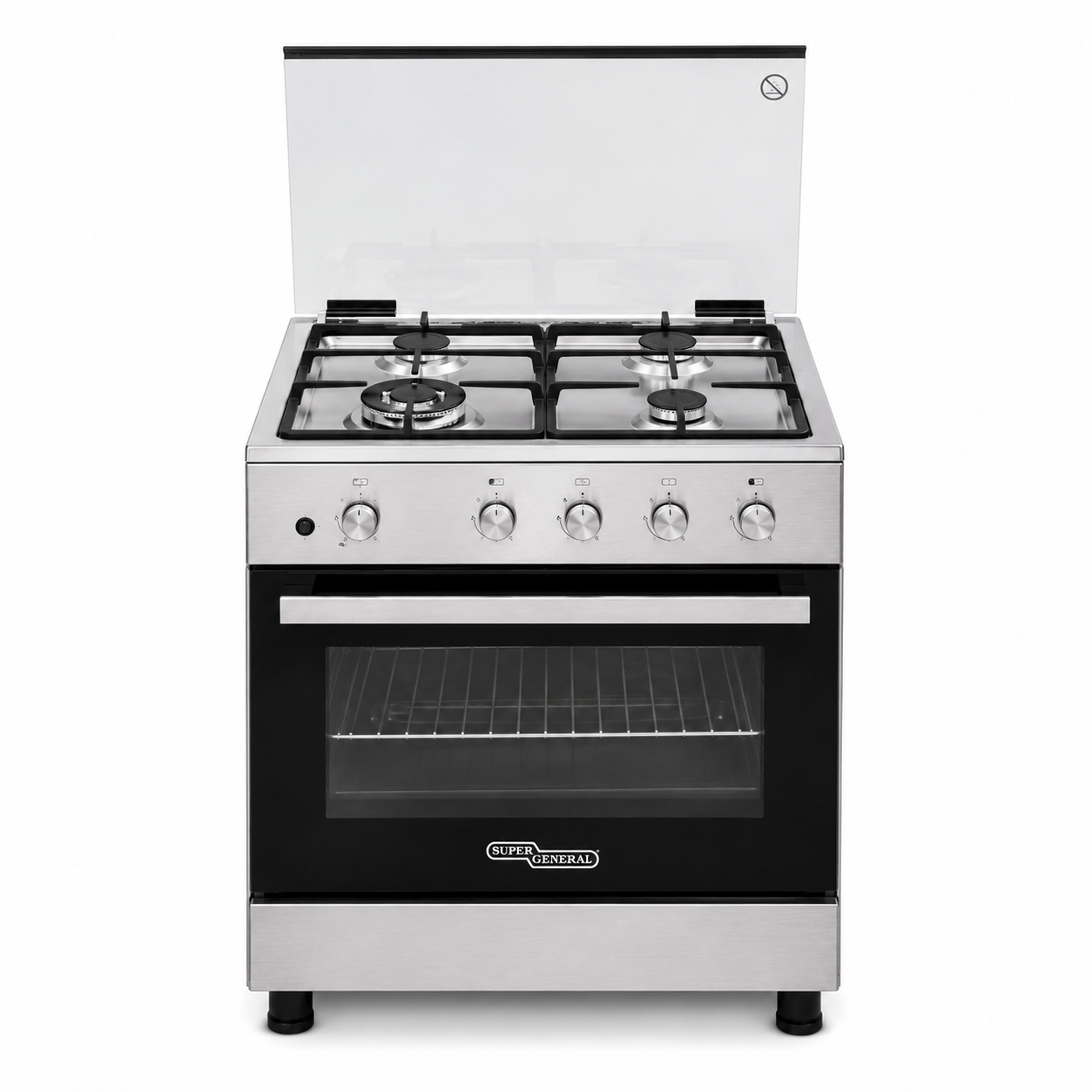 Super General SGC6470MSFS 60x60cm Stainless Steel Gas Cooker – 4 Burner Freestanding Cooking Range