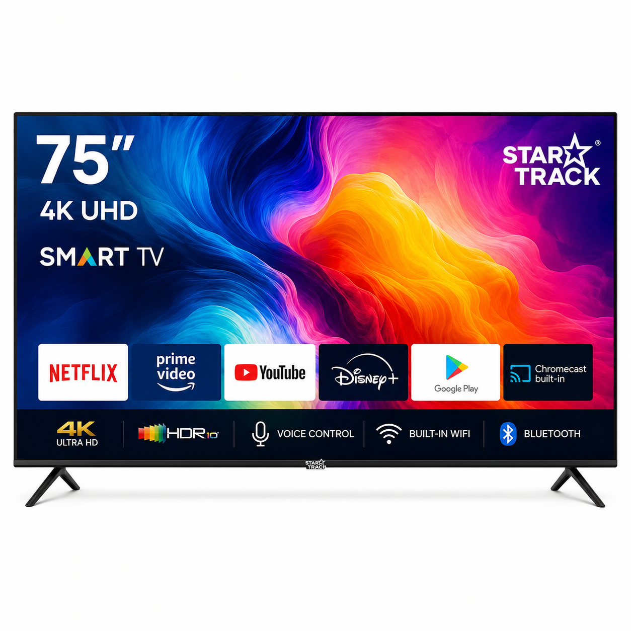 STAR TRACK 75" Smart LED TV ST-75 KSY2200 | 4K Ultra HD | Smart TV | Bezel-Less Design