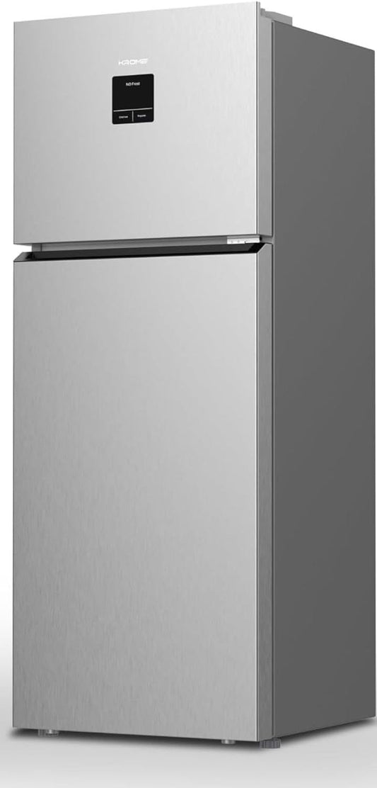 KROME Double Door Refrigerator 600L KR-REF600T – Top Mount | Automatic Defrost | LED Display | Silver