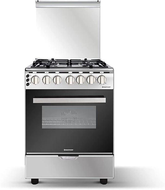 Westpoint WCE-6640HDFS 60x60cm 4 Burner Gas Cooker | Gas Oven & Grill | Full Safety | Stainless Steel