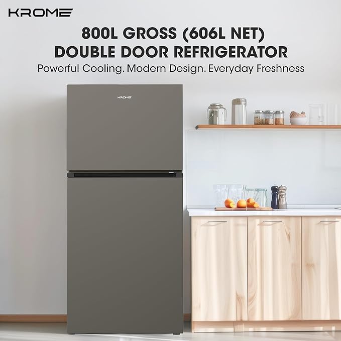 Krome 800L Double Door Inverter Refrigerator with Total No Frost & 360° Swing Flow Cooling | KR-RFF800TI | UAE