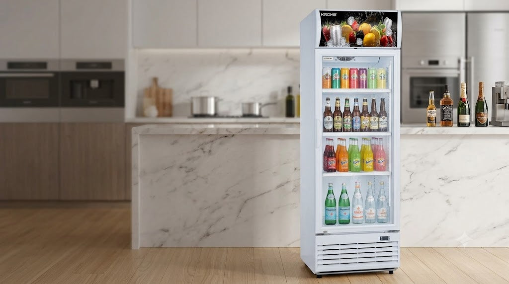 KROME Chiller Showcase 420L KR-SC550FFD – Commercial Display Refrigerator with No Frost & Digital Temperature Control