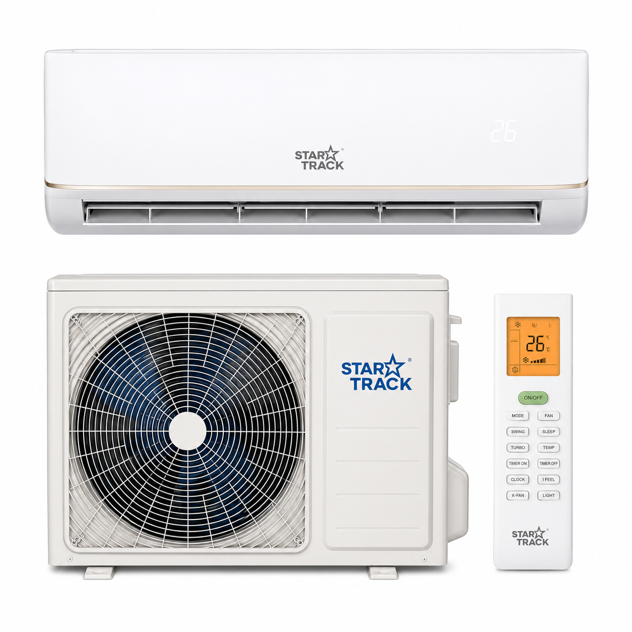 STAR TRACK Split Air Conditioner 2.0 Ton AC-ST-24000BTU-P4 A20 T3 | 24,000 BTU | T3 Rotary Compressor | R410A