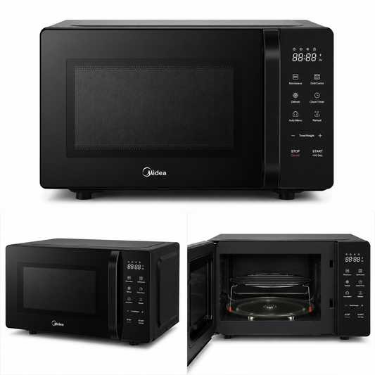 Midea 42L Microwave Oven with Grill EM142A2MI | 900W | Digital Touch Control | Black | UAE