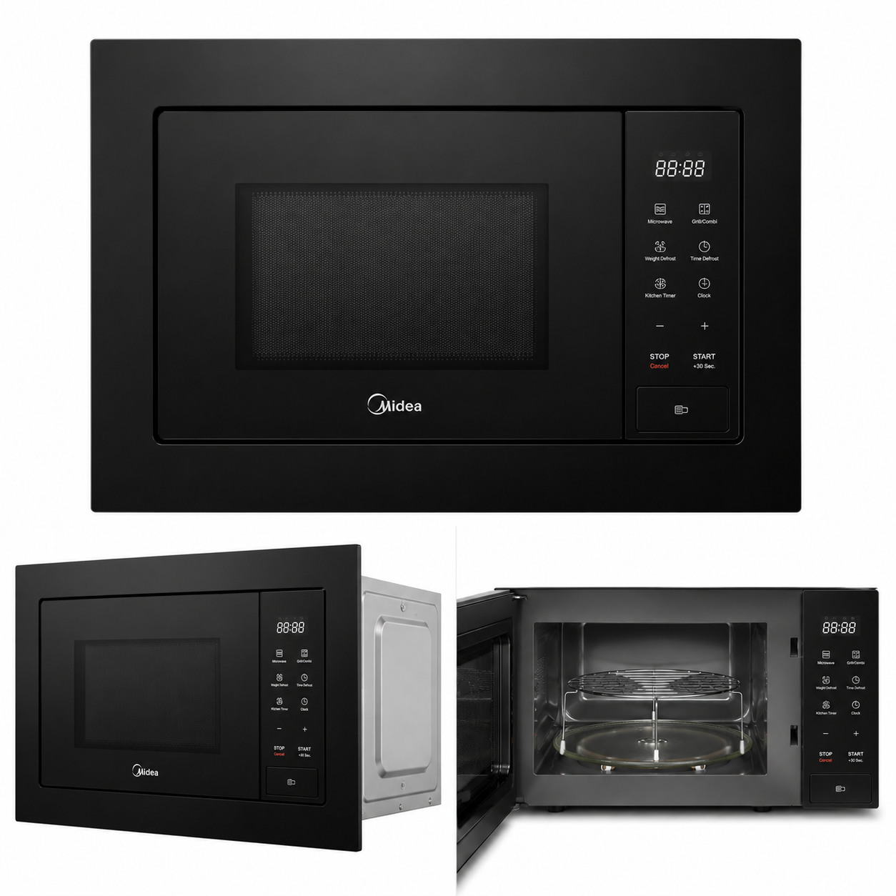 Midea 25L Built-In Microwave Oven with Grill AG925BVK | 900W | Digital Touch Control | UAE