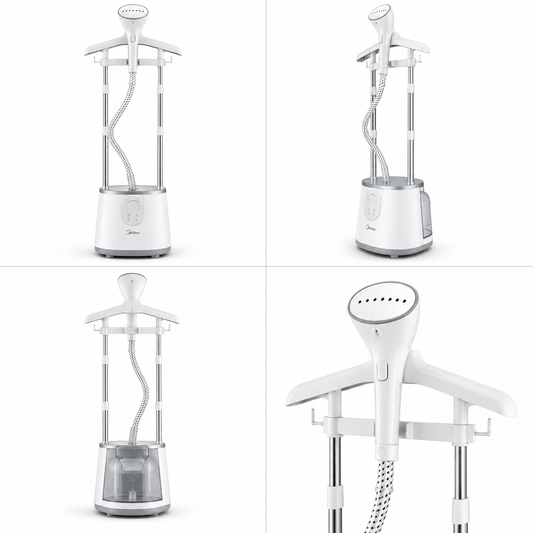 Midea Digital Garment Steamer 2L MYGZ20D2W | 2000W | 6 Steam Levels | Upright Clothes Steamer | UAE