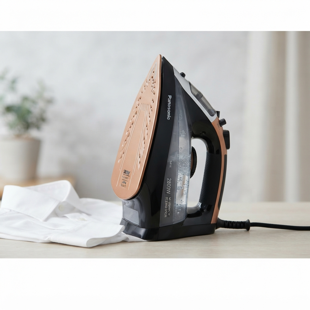Panasonic Steam Iron 2800W NI-JU900KTH | Made in Japan | Titanium Soleplate | Powerful Steam | UAE