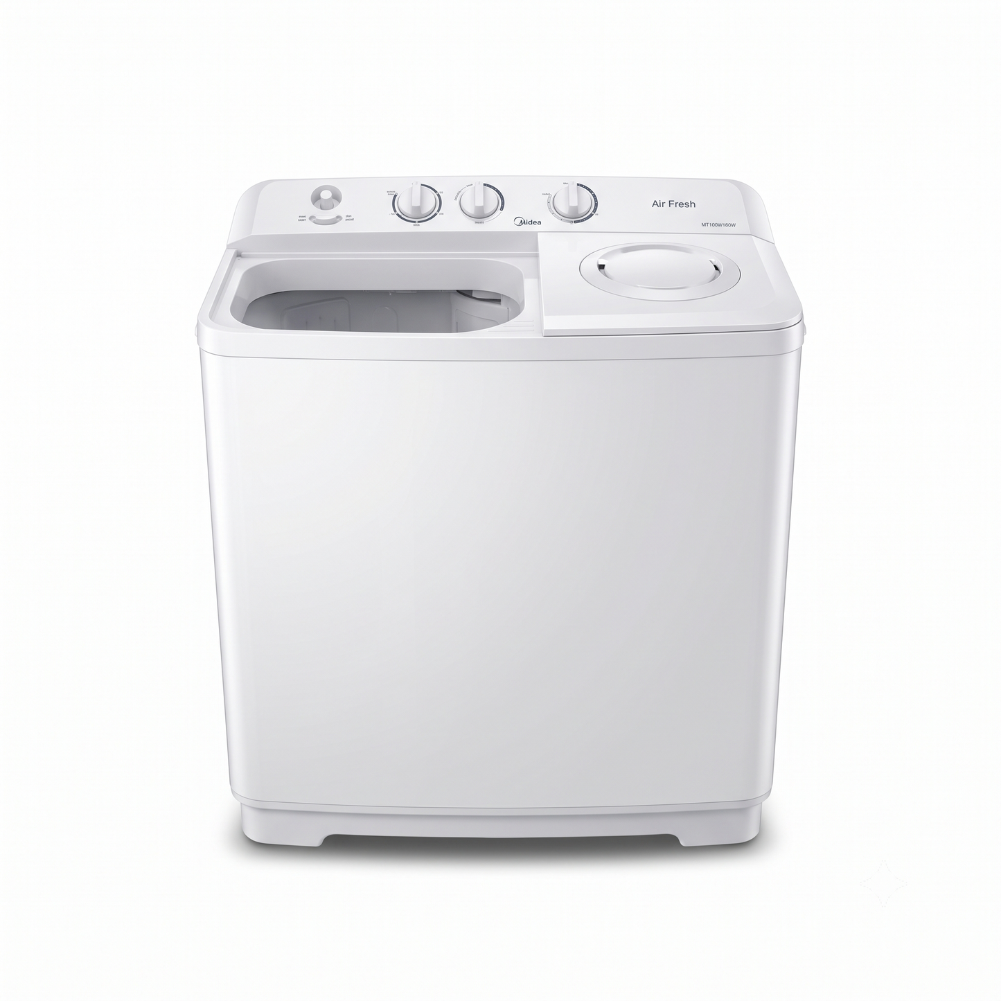 Midea 16kg Twin Tub Washing Machine MT100W160W | Semi-Automatic | Air Fresh | White | UAE