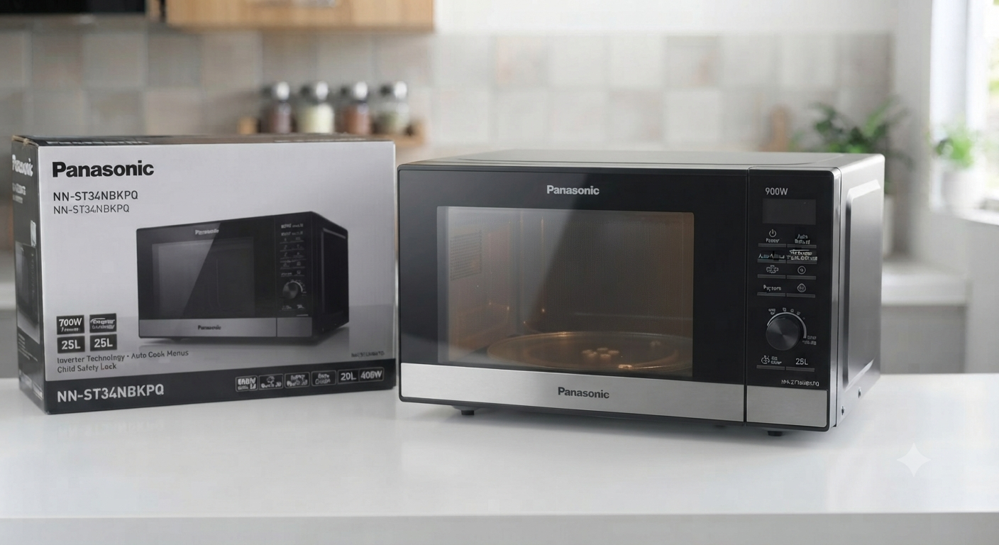 Panasonic 25L Solo Microwave Oven NN-ST34NBKPQ | 900W | 10 Auto Menus | Child Lock | Black | UAE