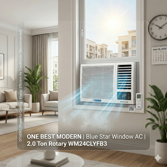 Blue Star Window AC 2.0 Ton Rotary WM24CLYFB3 – Powerful Cooling & Energy Efficient Air Conditioner