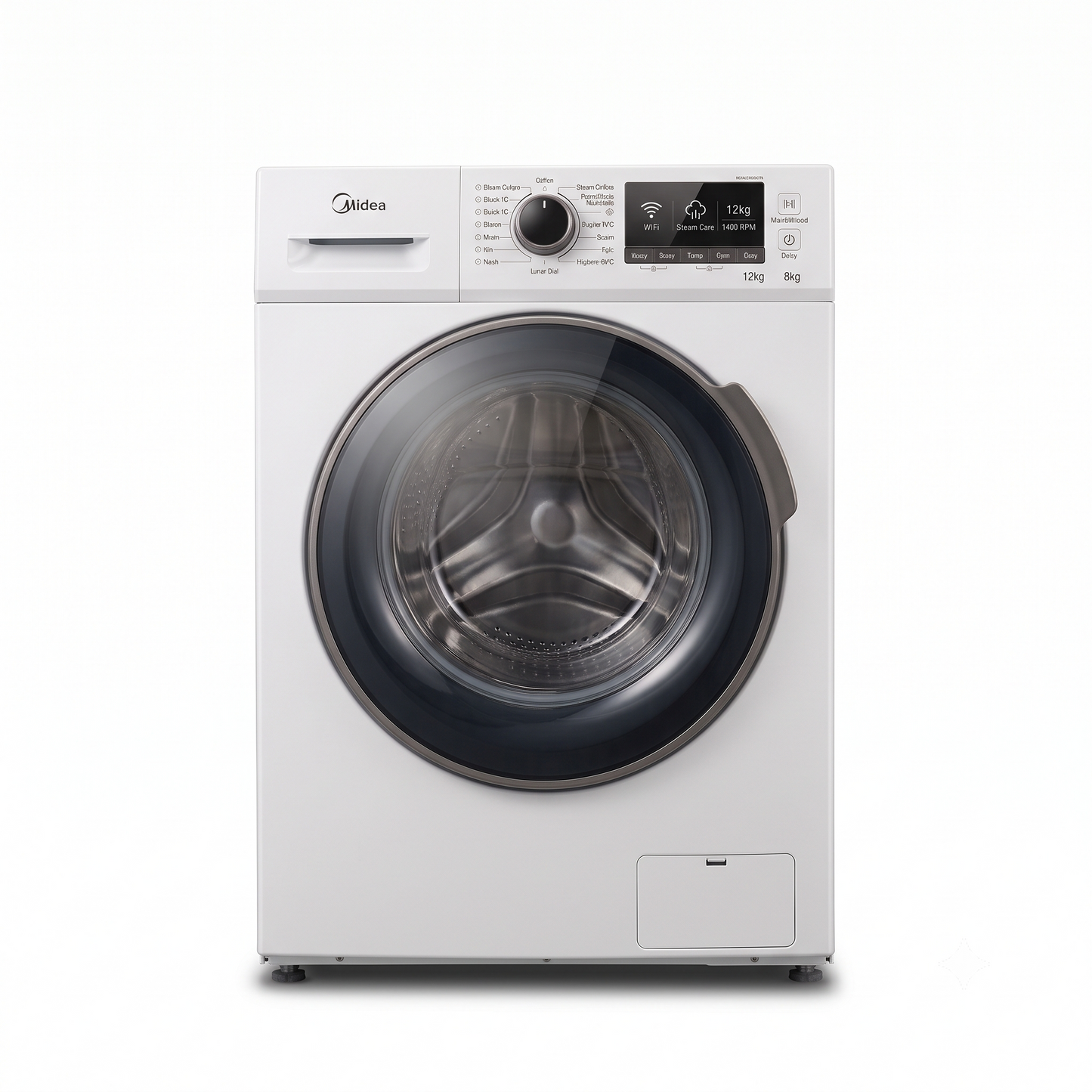 Midea 12kg Washer & 8kg Dryer Front Load Washing Machine MF200D120WBT-GCC | 1400 RPM | WiFi | Steam Care | UAE