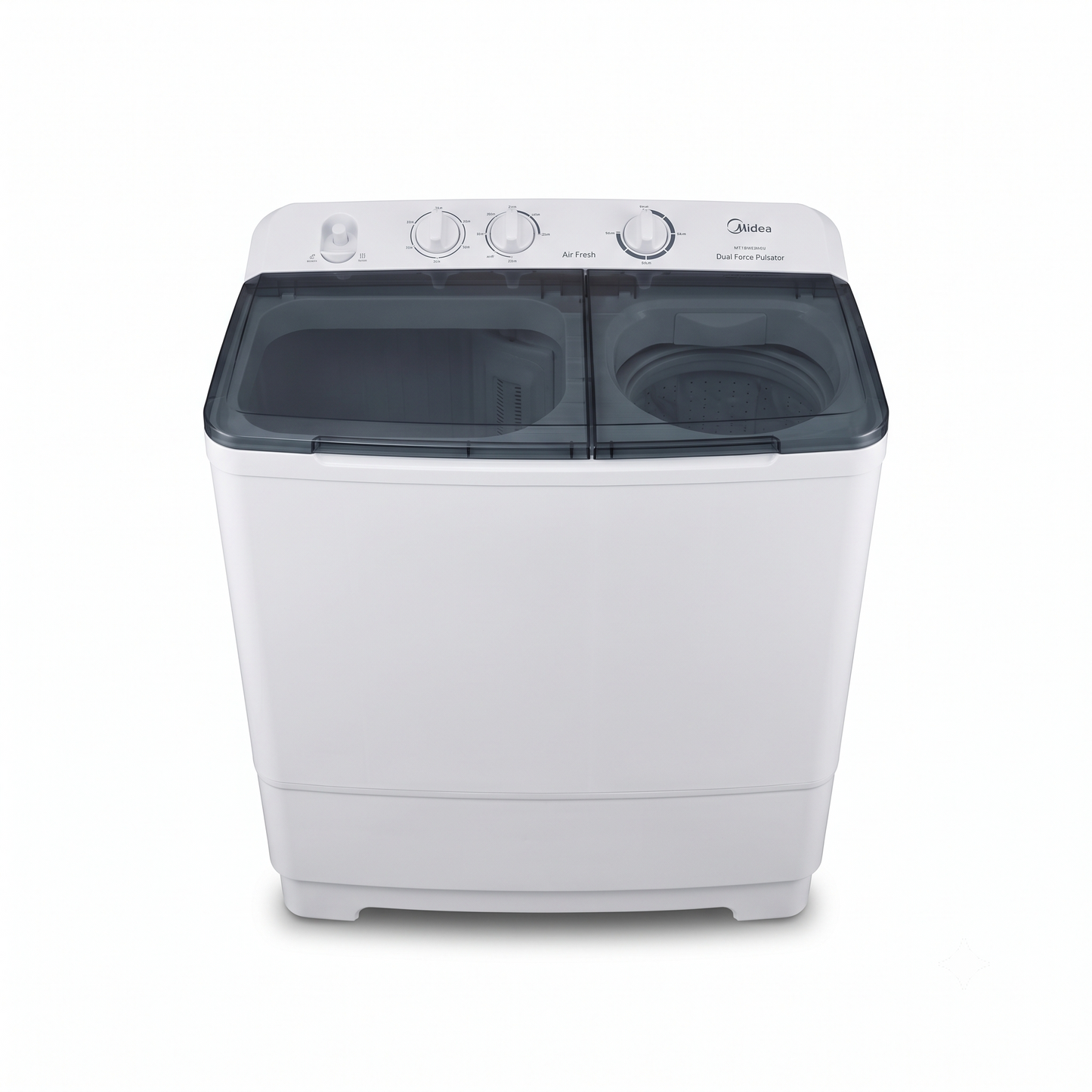 Midea 9kg Twin Tub Washing Machine MT100W90W-GCC | Air Fresh | Dual Force Pulsator | White | UAE