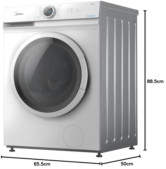 Midea 7kg Front Load Washing Machine MF100W70W-GCC | 1400 RPM | BLDC Inverter | Hygiene 90°C | White | UAE