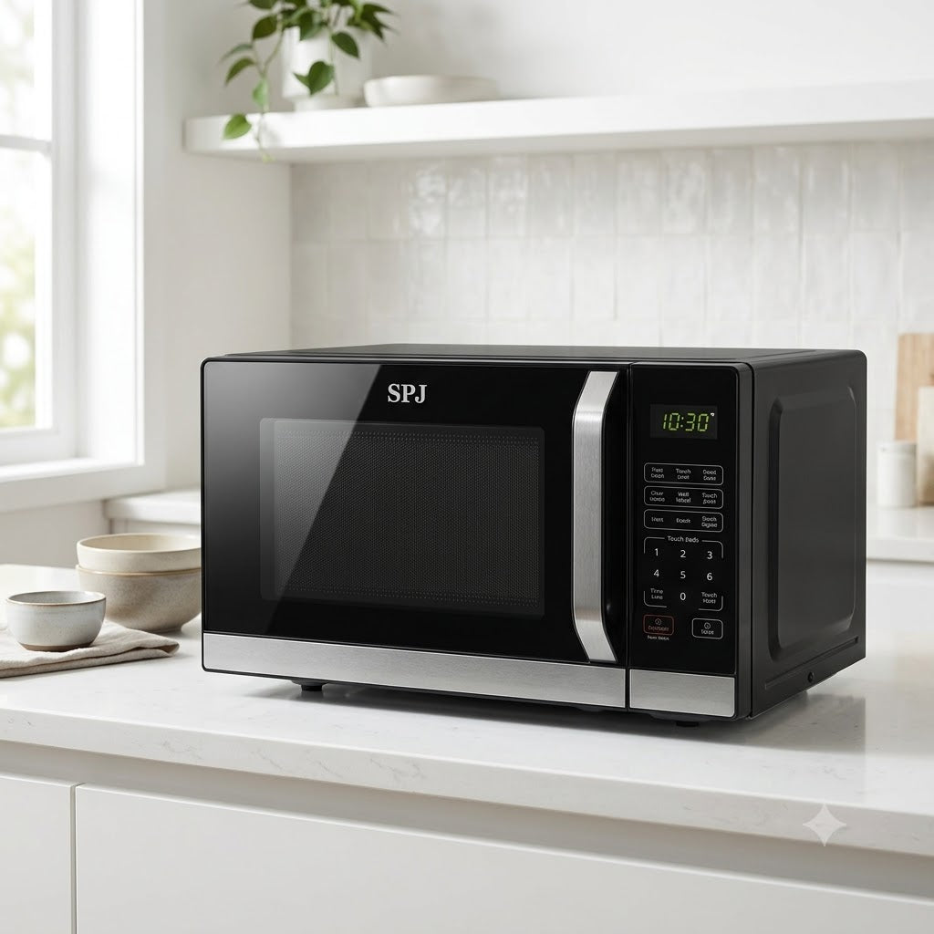 SPJ Digital Microwave Oven 25L MWBLU-25L004 | 900W | Digital Display | 6 Power Levels | Black