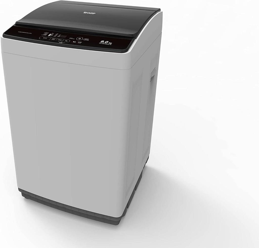 SHARP Top Load Fully Automatic Washing Machine 9KG ES-ME95CZ-S | 900 RPM | LED Display | Stainless Steel Diamond Tub
