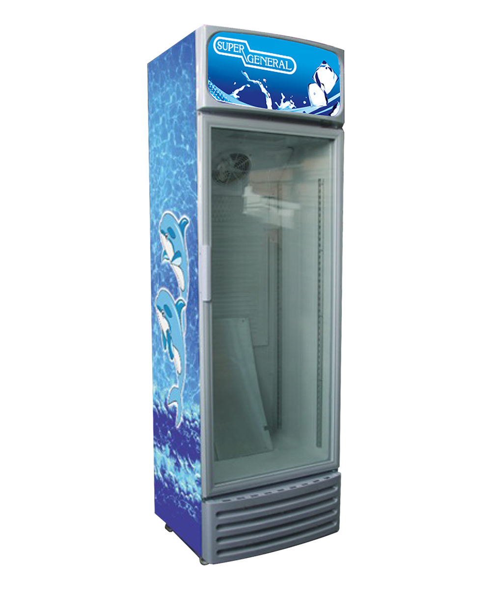 Super General SGSC398 395L Single Door Commercial Chiller Showcase – Glass Door Beverage Display Refrigerator