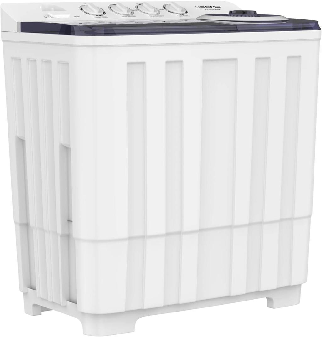 Krome KR-WSA200K 20KG Twin Tub Semi-Automatic Washing Machine – Heavy Duty Top Load Washer with 10KG Spin Dryer