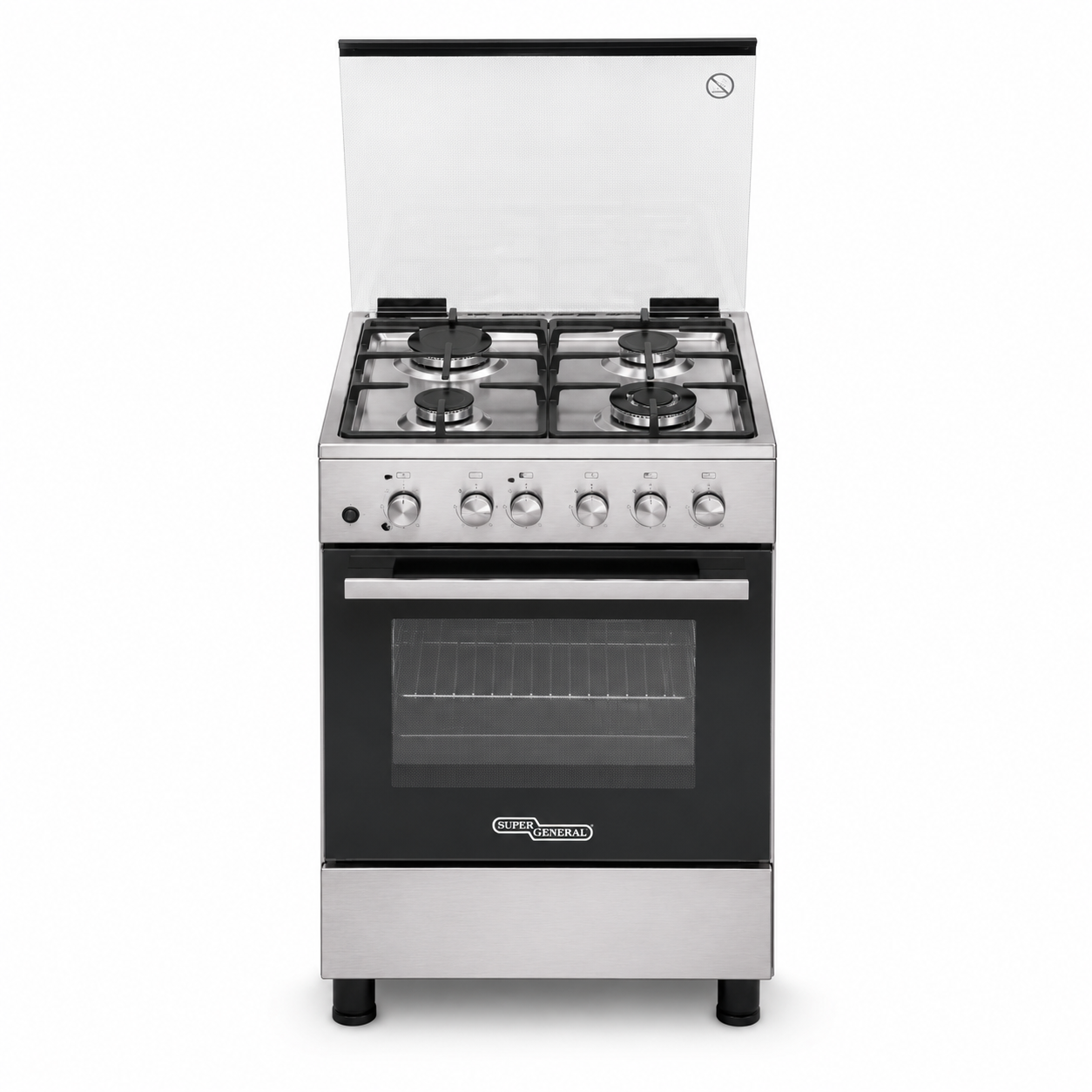 Super General SGC5470MSFS 50x50cm Stainless Steel Gas Cooker – 4 Burner Freestanding Cooking Range
