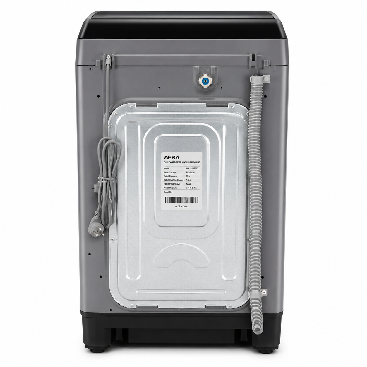 AFRA 8KG Fully Automatic Top Load Washing Machine Grey – AF8145WMWT | LED Display & Multiple Wash Programs