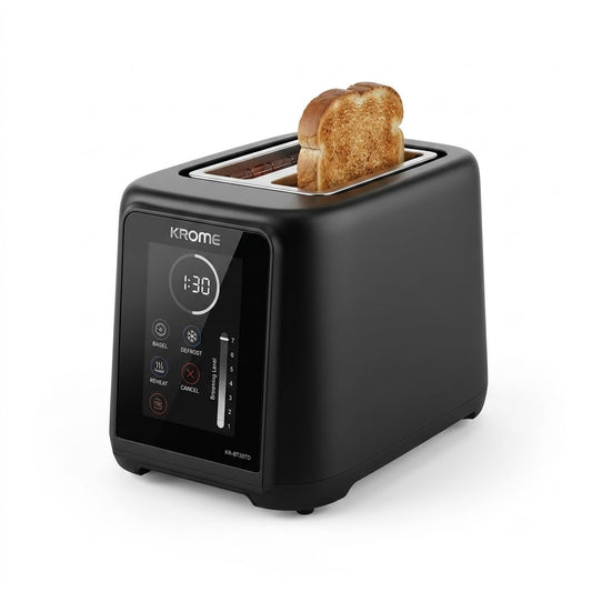 Krome KR-BT20TD 2-Slice Digital Touch Toaster – 850W with Touch Panel, Countdown Display, Defrost & Reheat Functions