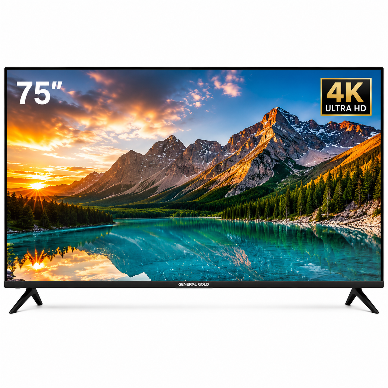General Gold 75GS8000 75" 4K UHD Smart LED TV | Frameless Design | Android Smart TV | Premium Home Entertainment