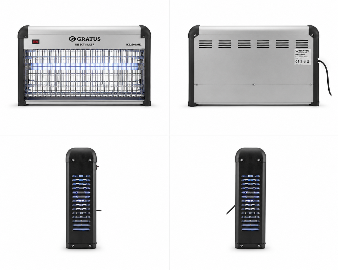 GRATUS Insect Killer IK62301AHC | Single UV Tube Electric Fly & Mosquito Killer | Chemical-Free Pest Control