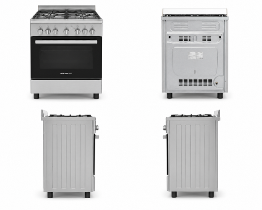 Glemgas 60x60cm Freestanding Gas Cooker with Gas Oven & Grill – AL6611GIFS Stainless Steel