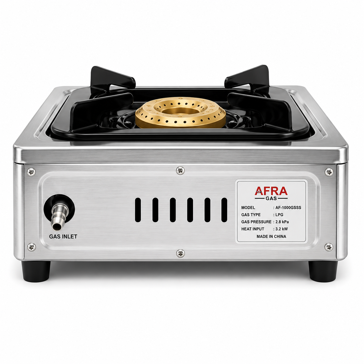 AFRA AF-1000GSSS Single Burner Gas Stove – Compact Stainless Steel Cooktop with High-Efficiency Burner