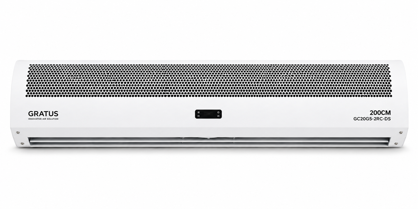 GRATUS Air Curtain 200CM GC20G5-2RC-DS | Commercial Remote Control Air Curtain with Door Sensor | 6.5FT Industrial Air Barrier