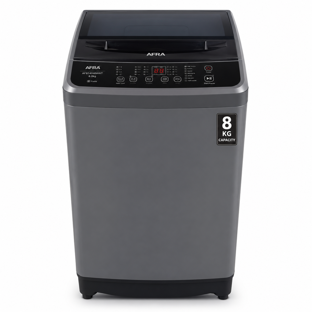 AFRA 8KG Fully Automatic Top Load Washing Machine Grey – AF8145WMWT | LED Display & Multiple Wash Programs