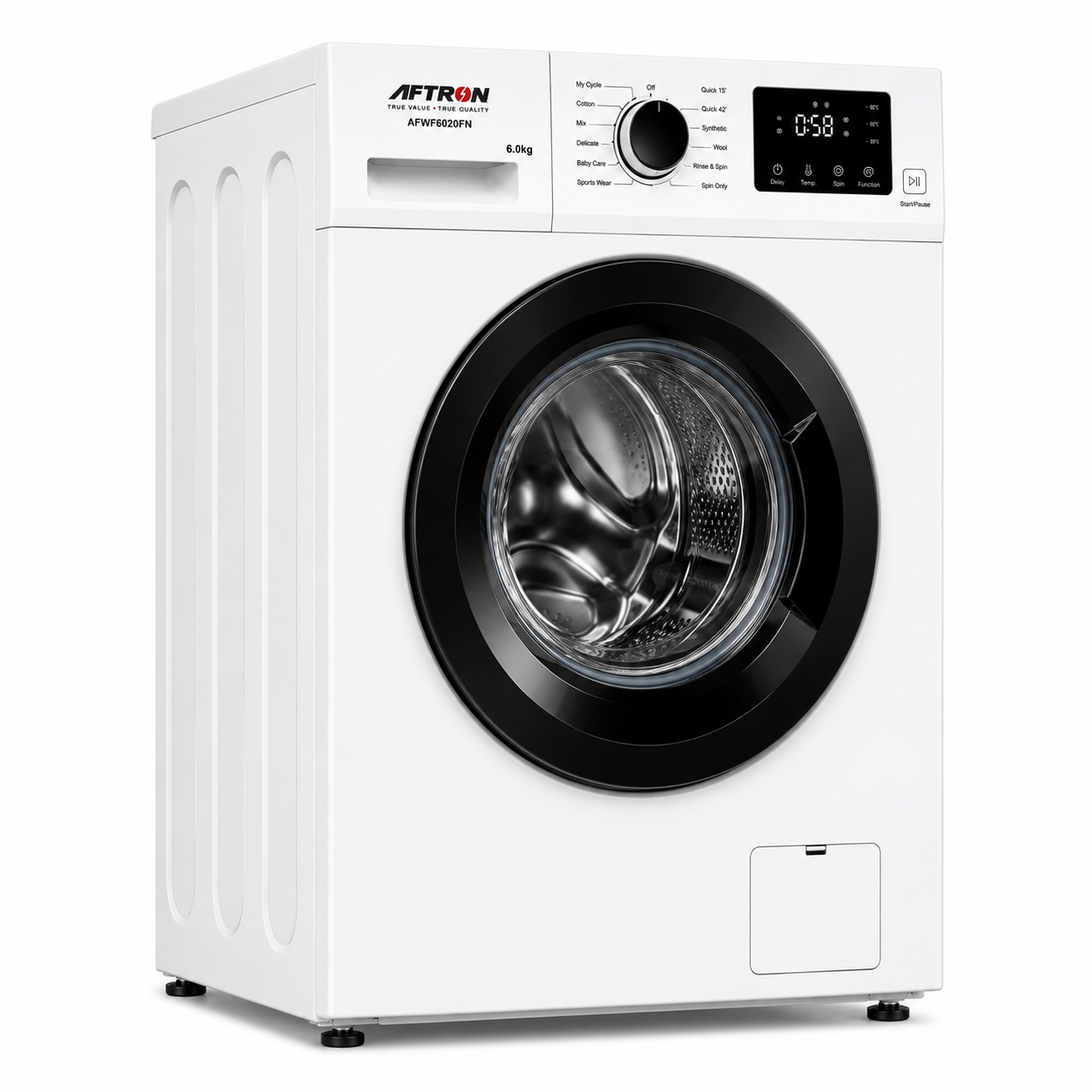 AFTRON Front Load Washing Machine 6KG AFWF6020FN – Fully Automatic | 1000 RPM | White
