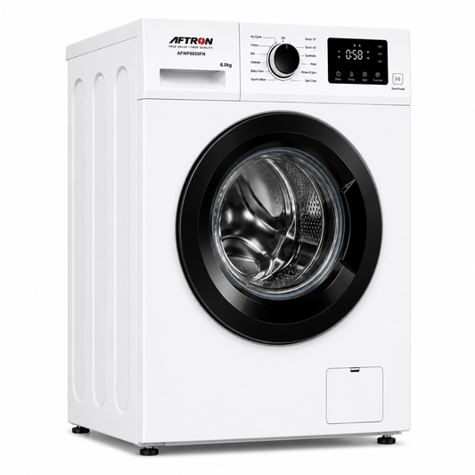 AFTRON Front Load Washing Machine 6KG AFWF6020FN – Fully Automatic | 1000 RPM | White