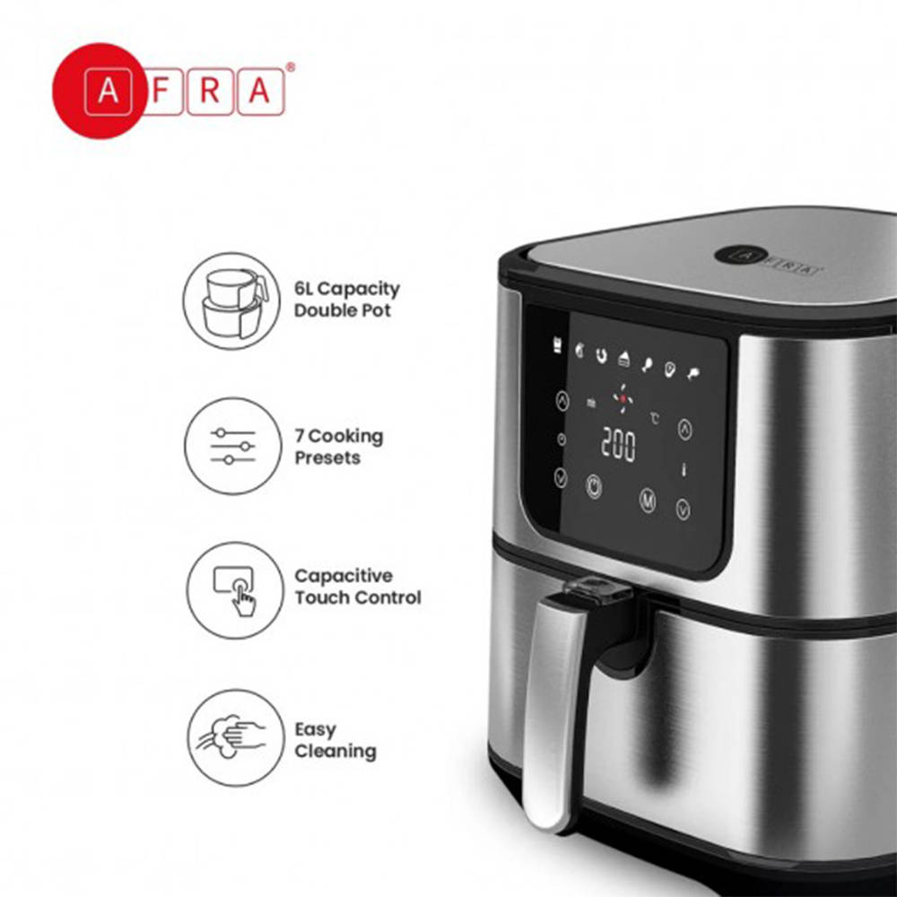 AFRA AF-5518AFSS 5.5L Digital Air Fryer – 1800W Oil-Free Cooking with Rapid Air Technology