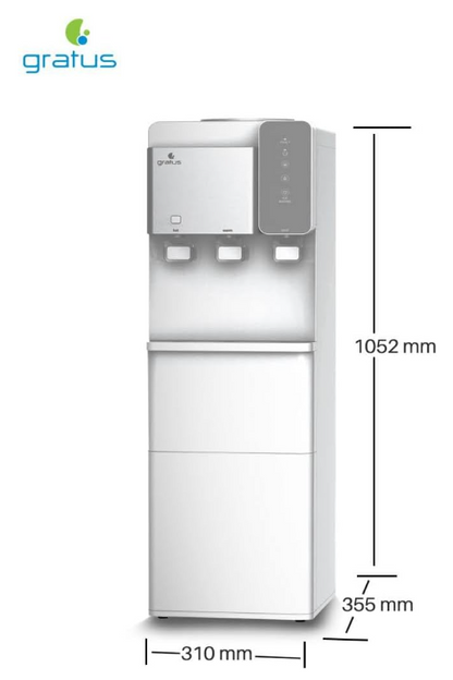 Gratus ice maker with Water Dispenser Hot, cool & Cold 3 Tap (White), 1 Year Full & 2 Year Compressor Warranty, Model -GWID1100ACR1DX