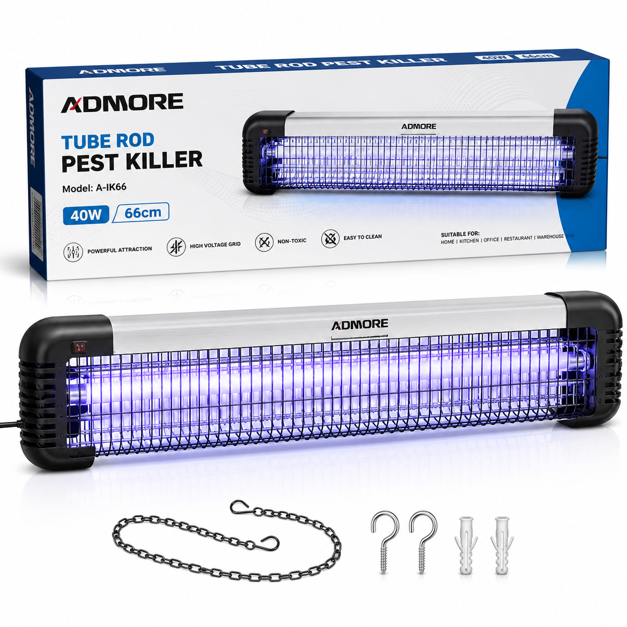 ADMORE Tube Rod Pest Killer 40W 66cm (Model: A-IK66)