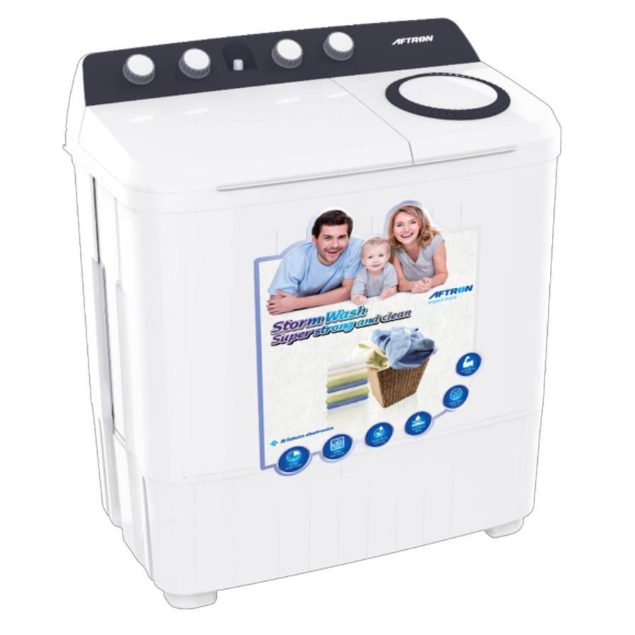 AFTRON Twin Tub Washing Machine 10KG AFW10500X – Semi Automatic | Twin Tub Design | Air Dry Function | Heavy Duty Motor | White