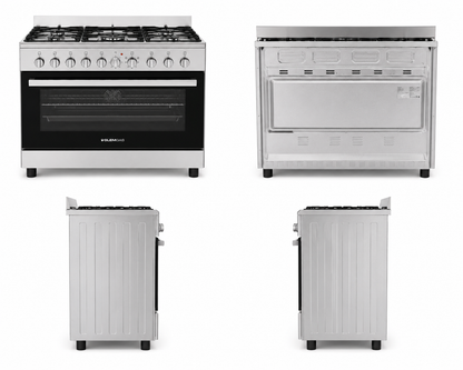 Glemgas SE9612RIFS 90x60cm Freestanding Gas Cooker with Fan Oven – Stainless Steel