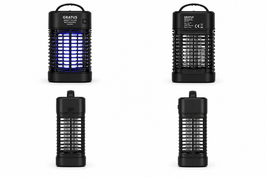 GRATUS Rechargeable Insect Killer IK614HC Black | Portable Mosquito & Fly Killer Lamp | USB Rechargeable Bug Zapper