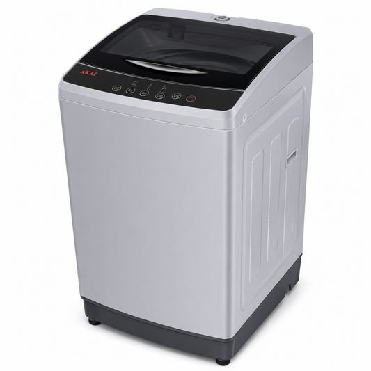AKAI Top Load Washing Machine 7KG WMMA-X07TL – Fully Automatic | Large Capacity | Multiple Wash Programs | Light Grey