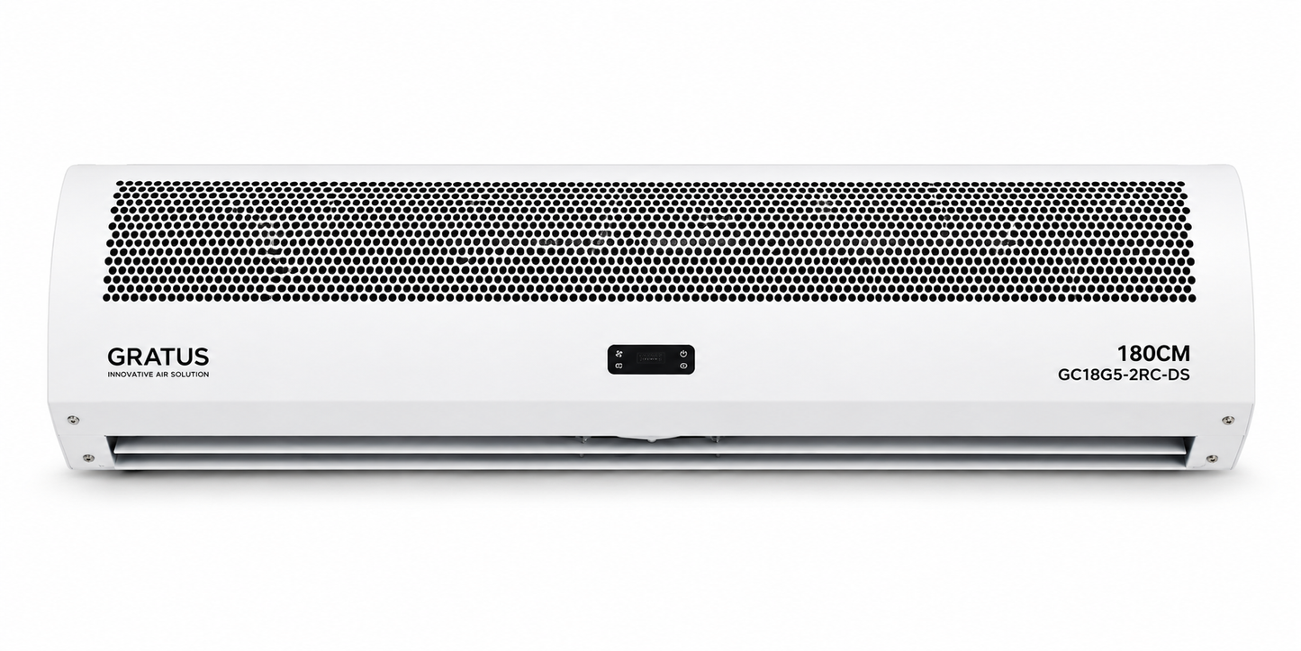 GRATUS Air Curtain 180CM GC18G5-2RC-DS | Commercial Remote Control Air Curtain with Door Sensor | 6FT Industrial Air Barrier