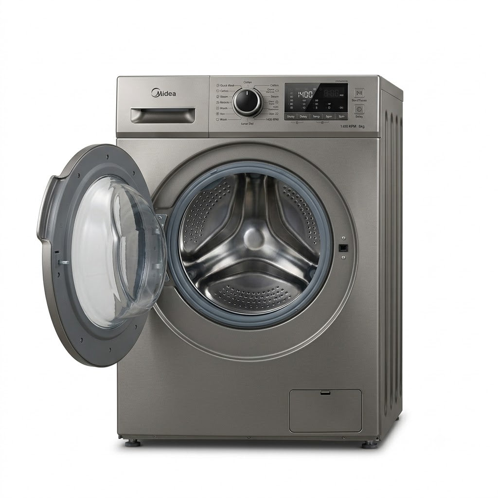 Midea 8kg Front Load Washing Machine MF110W80B/T-GCC | 1400 RPM | BLDC Inverter | Steam Sanitization | UAE