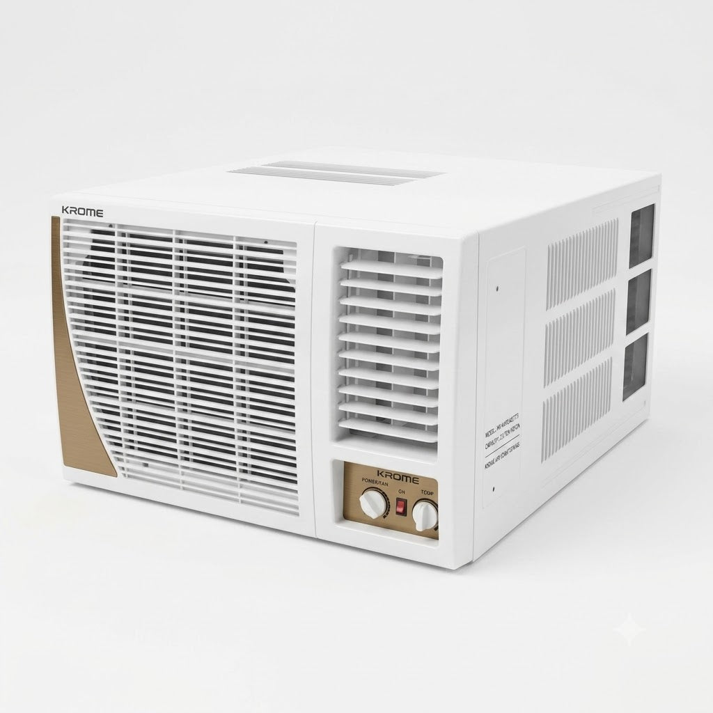 Krome KR-AWP24EZTT3 2 Ton Window Air Conditioner – 24,000 BTU T3 Piston Compressor | Cool Only | White
