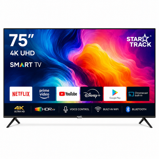 STAR TRACK 75" Smart LED TV ST-75 KSY2200 | 4K Ultra HD | Smart TV | Bezel-Less Design