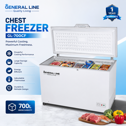 General Line GL-700CF Chest Freezer – 700 Liters Commercial Deep Freezer