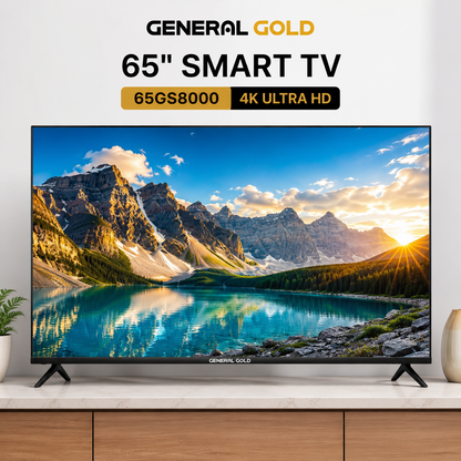 General Gold 65GS8000 65" 4K UHD Smart LED TV | Frameless Design | Android Smart TV | Ultra HD Entertainment