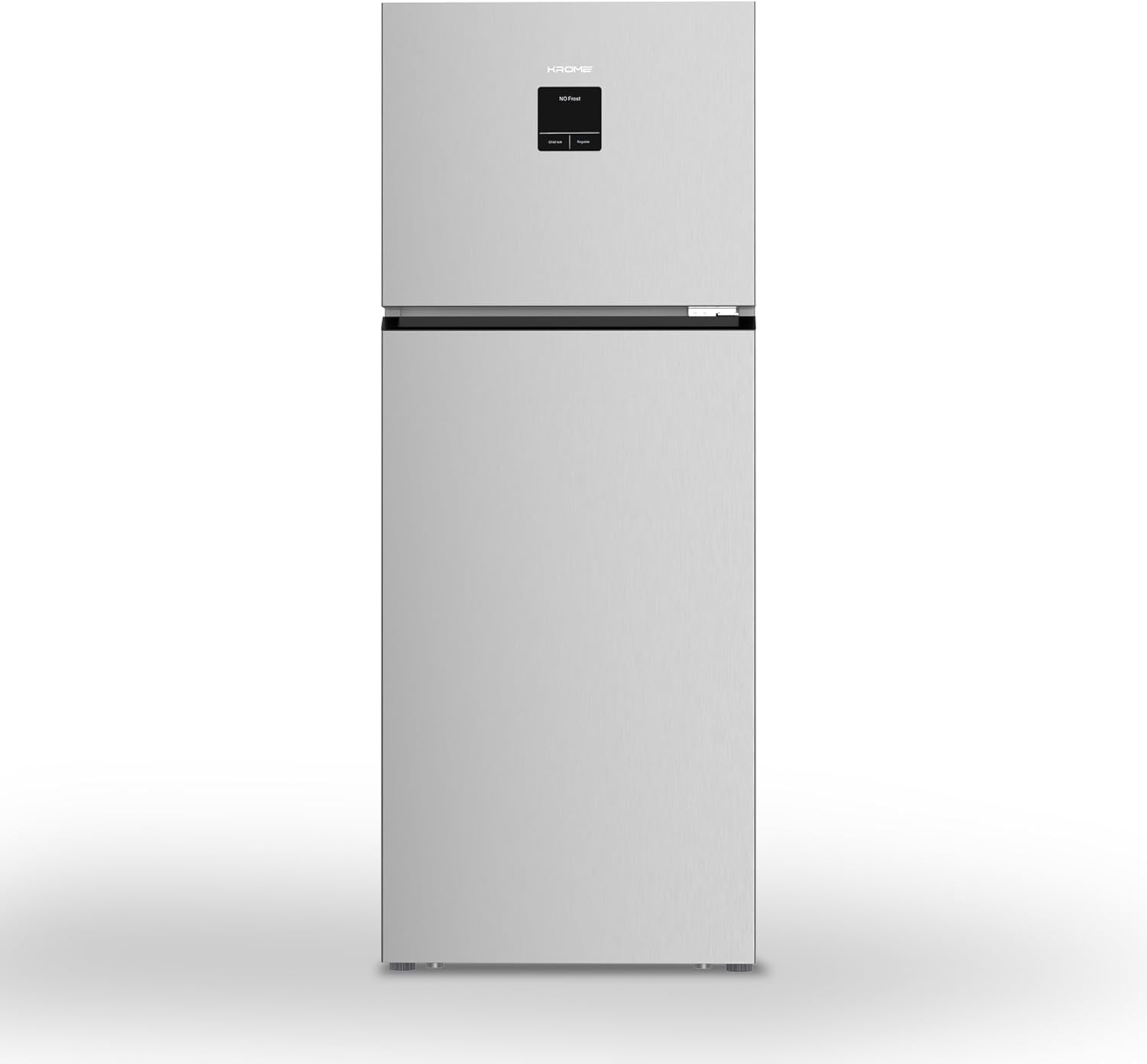 KROME Double Door Refrigerator 600L KR-REF600T – Top Mount | Automatic Defrost | LED Display | Silver