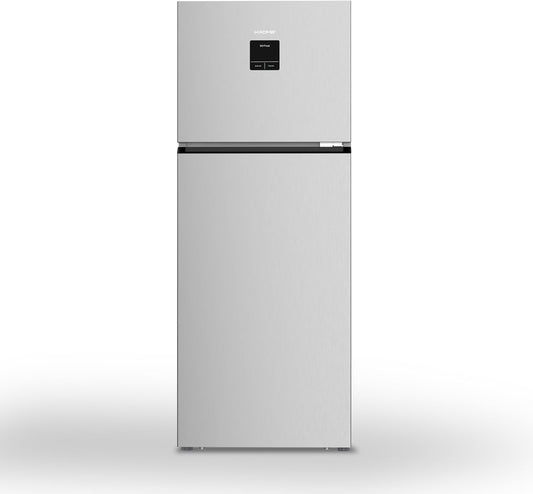 KROME Double Door Refrigerator 600L KR-REF600T – Top Mount | Automatic Defrost | LED Display | Silver