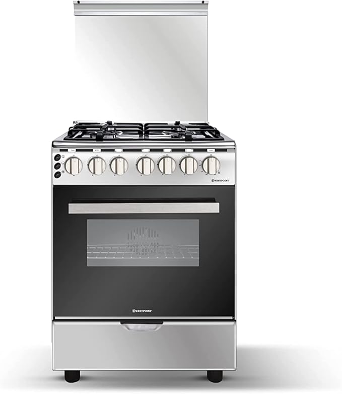 Westpoint WCE-6640HDFS 60x60cm 4 Burner Gas Cooker | Gas Oven & Grill | Full Safety | Stainless Steel