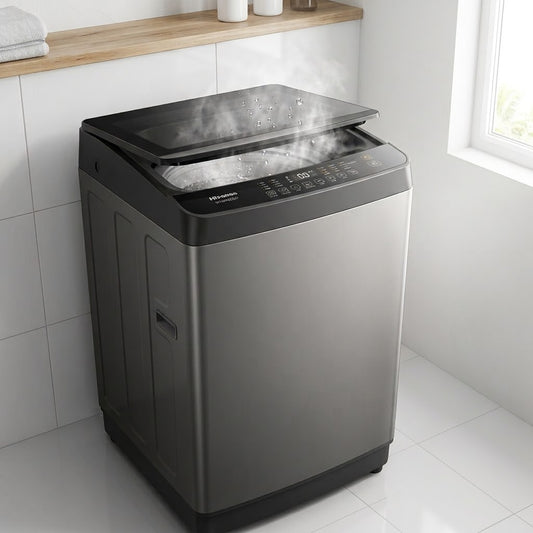 Hisense 8KG Top Load Washing Machine WT3K9022UT Silver – Fully Automatic with Aqua Save Technology