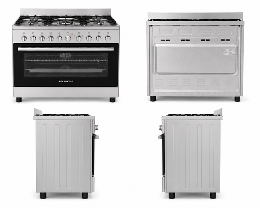 Glemgas Alpha AL9612RI-FSCD 90x60cm Freestanding Gas Cooker with Fan Oven – Stainless Steel